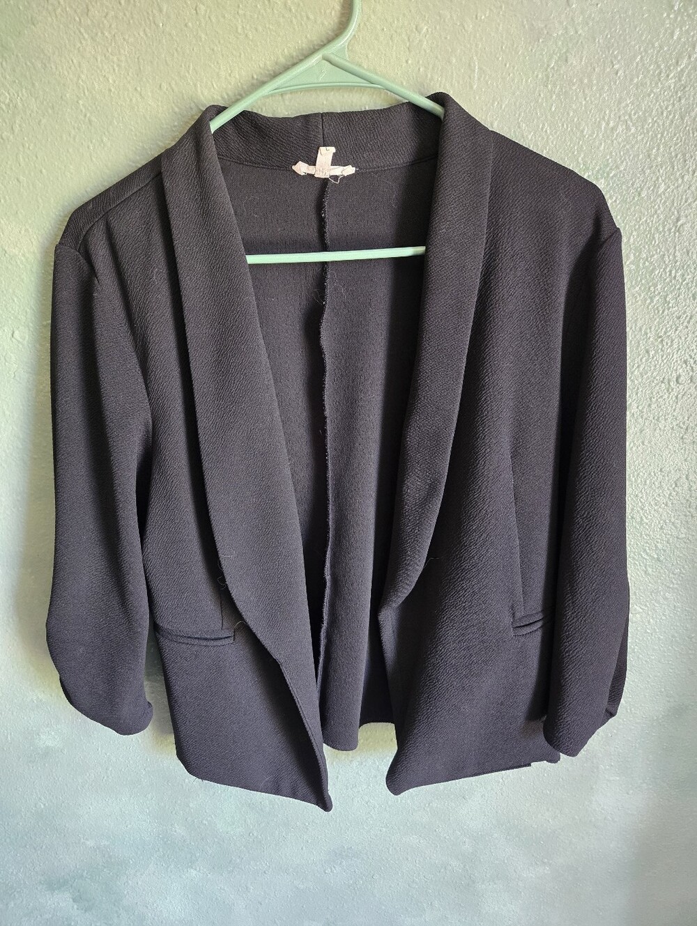Maurices - Black - Blazer Suit Jacket - 3/4 Sleeve  Cropped Short - Women's L